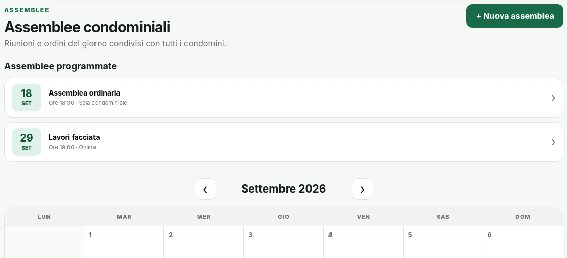 Schermata reale Assemblee di Civico+